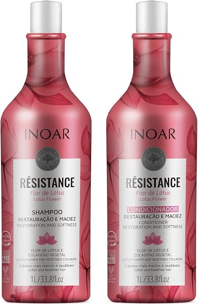 Kit Shampoo e Condicionador Résistance Flor de Lótus Inoar