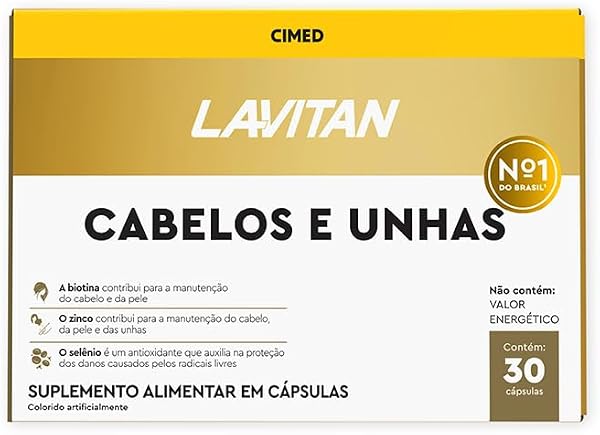 Vitaminas Cabelos e Unhas Dourados Lavitan